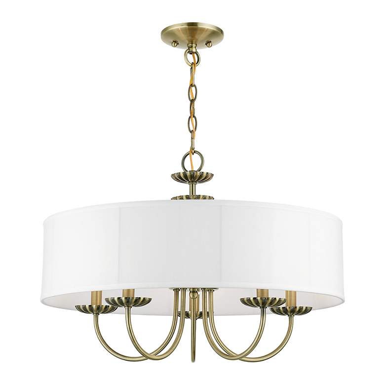Image 3 5 Light Antique Brass Pendant Chandelier more views