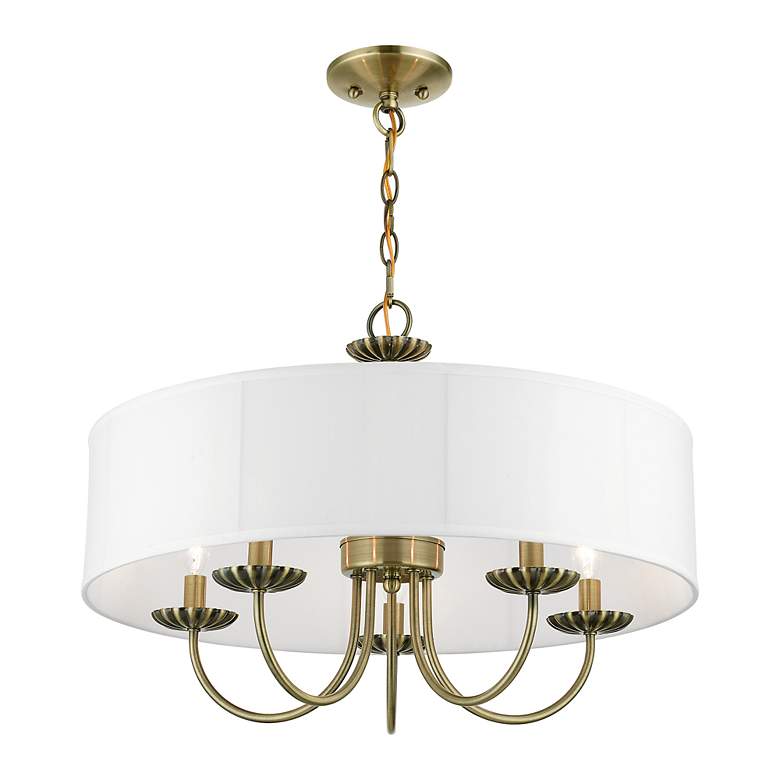 Image 4 5 Light Antique Brass Pendant Chandelier more views