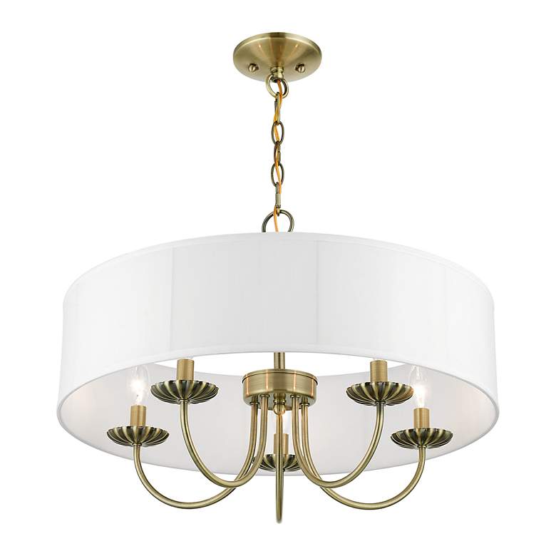 Image 5 5 Light Antique Brass Pendant Chandelier more views