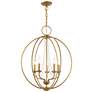 2_5 Light Antique Gold Leaf Chandelier