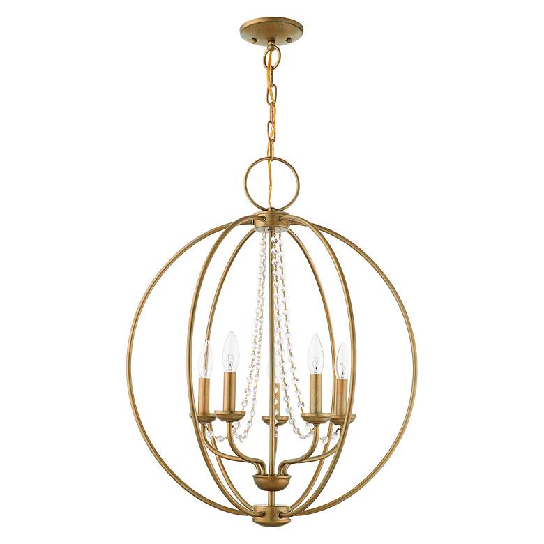 Image 3 5 Light Antique Gold Leaf Chandelier more views