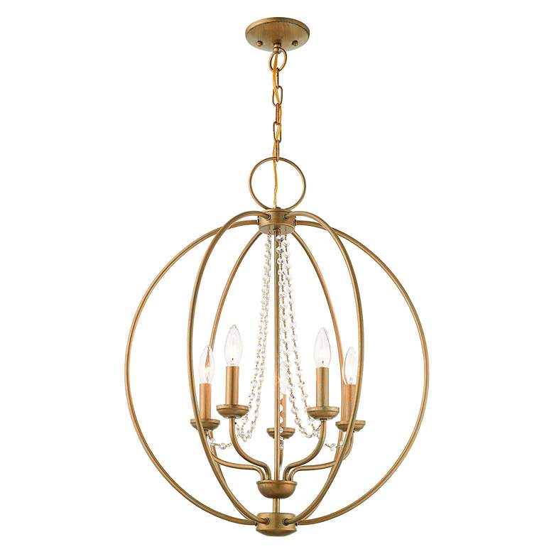Image 4 5 Light Antique Gold Leaf Chandelier more views