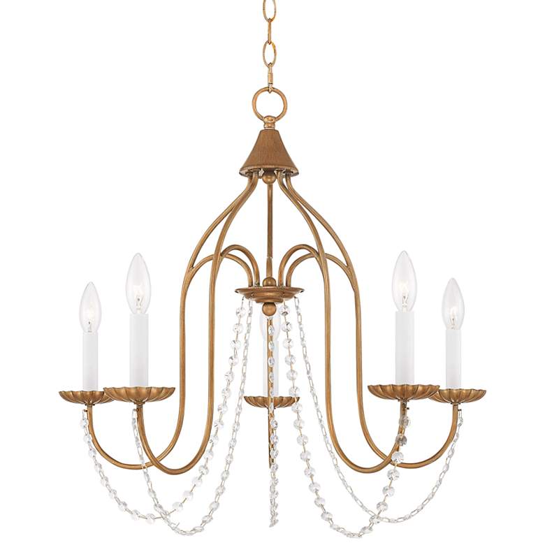 Image 3 5 Light Antique Gold Leaf Chandelier