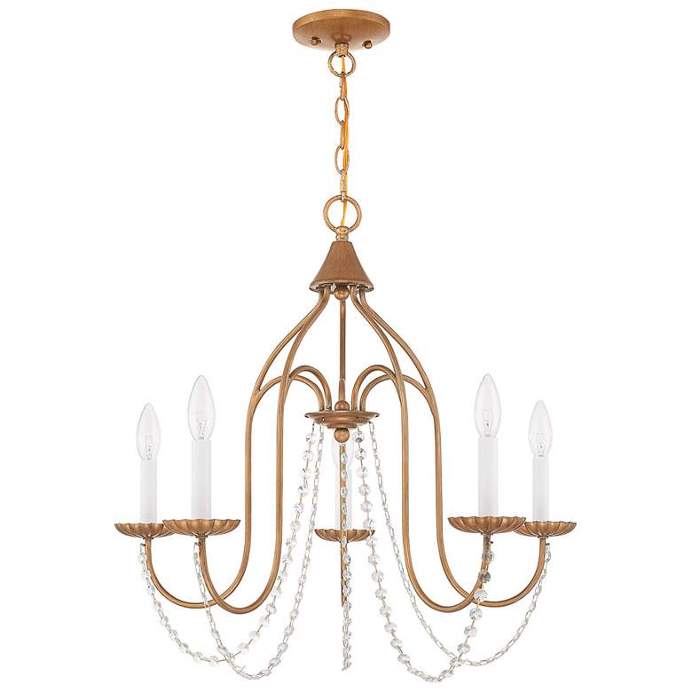 Image 5 5 Light Antique Gold Leaf Chandelier more views