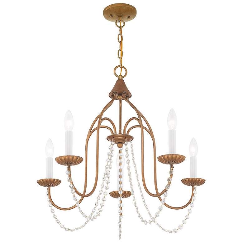 Image 7 5 Light Antique Gold Leaf Chandelier more views