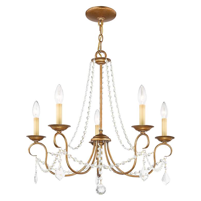 Image 4 5 Light Antique Gold Leaf Chandelier more views