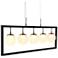 5-Light Black and Brass Ball LED Island Lamp with Frosted Glass