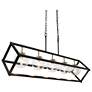 5-Light Black and Plating Brass Ball Island Lamp with Clear Glass