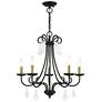 2_5 Light Black Chandelier with Antique Brass Finish Accents