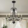 1_5 Light Black Chandelier with Antique Brass Finish Accents