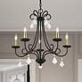 3_5 Light Black Chandelier with Antique Brass Finish Accents more views