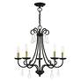 4_5 Light Black Chandelier with Antique Brass Finish Accents more views