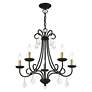 6_5 Light Black Chandelier with Antique Brass Finish Accents more views