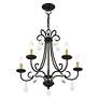 7_5 Light Black Chandelier with Antique Brass Finish Accents more views