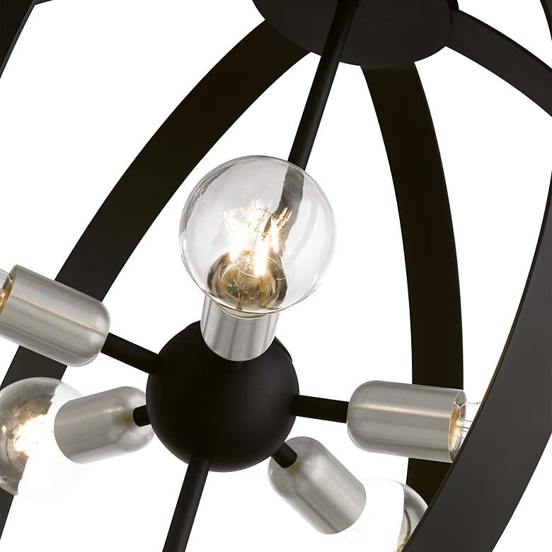Image 5 5 Light Black Pendant Chandelier with Brushed Nickel Accents more views