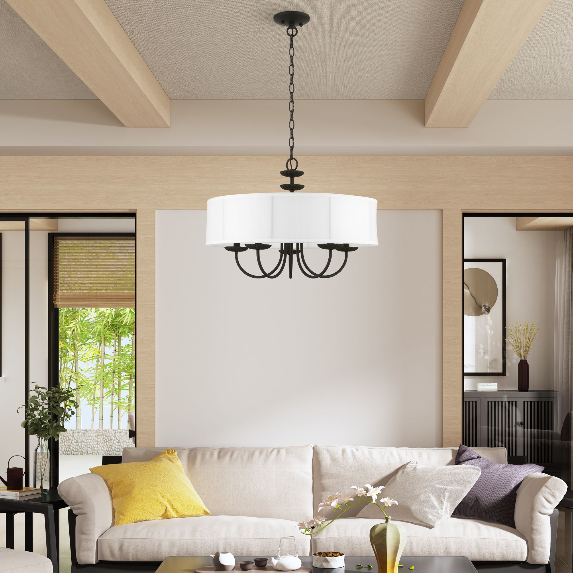 5 Light Black Pendant Chandelier