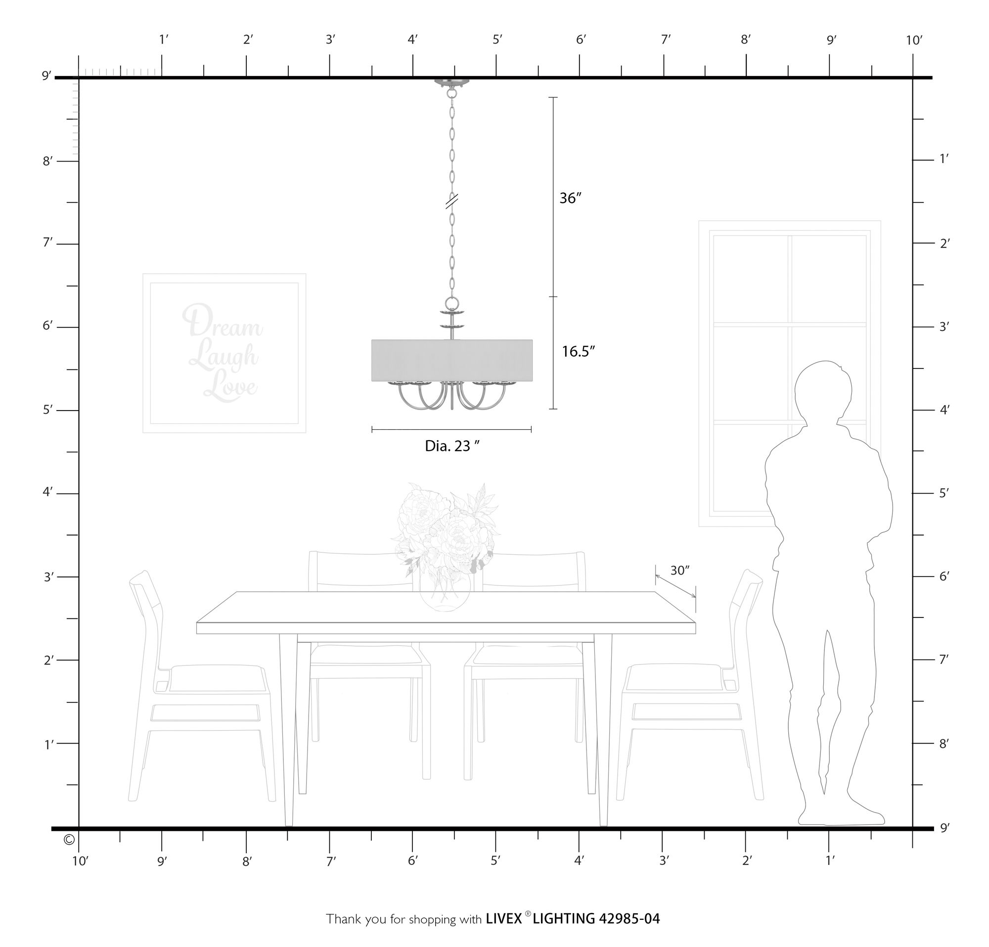 5 Light Black Pendant Chandelier