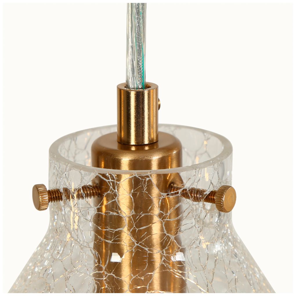 Image 4 5-Light Brass Island Lamp with Glass more views