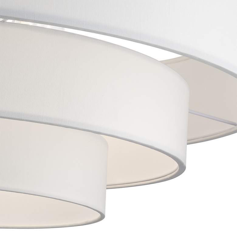Image 6 5 Light Brushed Nicke Semi-Flush with Off-White Shades more views