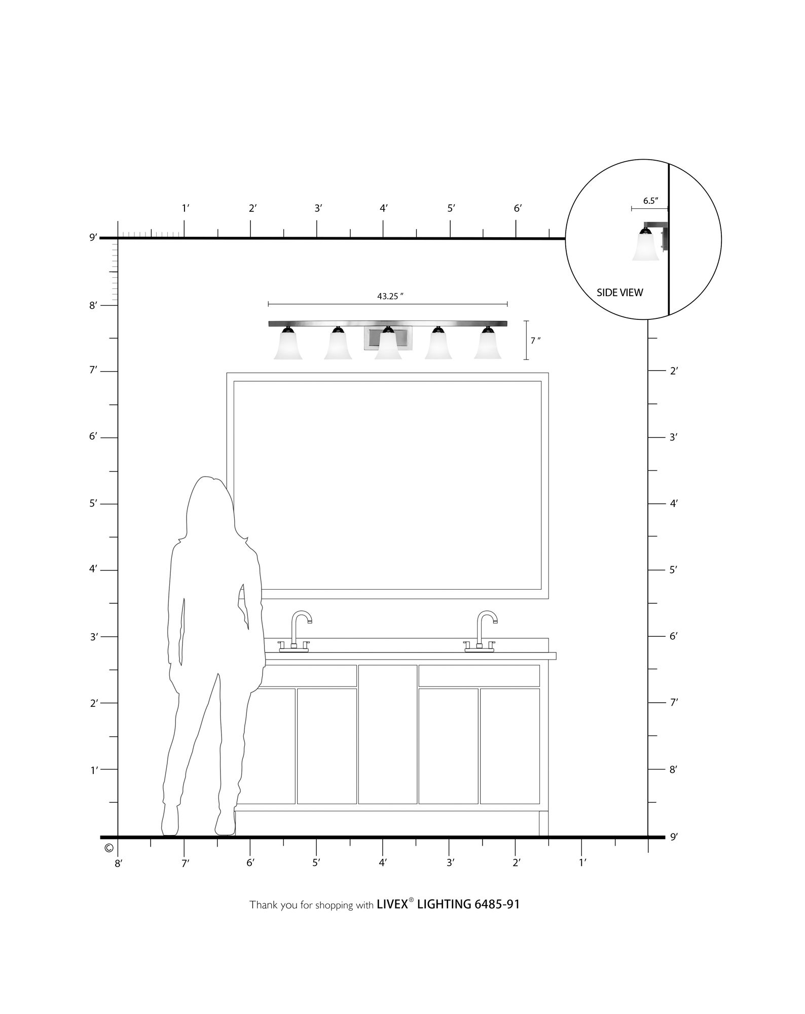 5 Light Brushed Nickel Bath Vanity