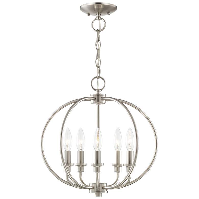 Image 1 5 Light Brushed Nickel Chain Lantern