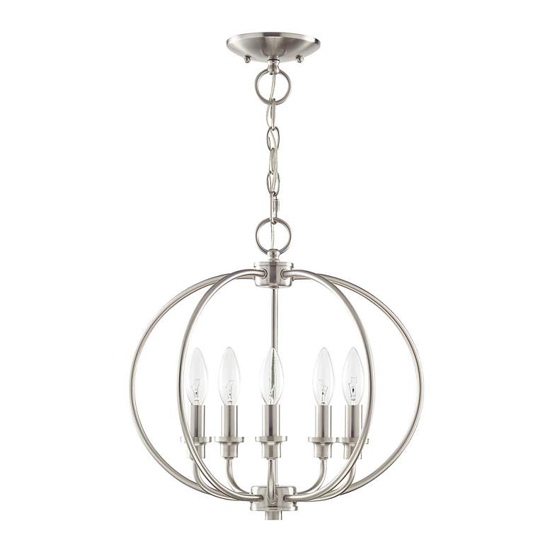 Image 3 5 Light Brushed Nickel Chain Lantern more views