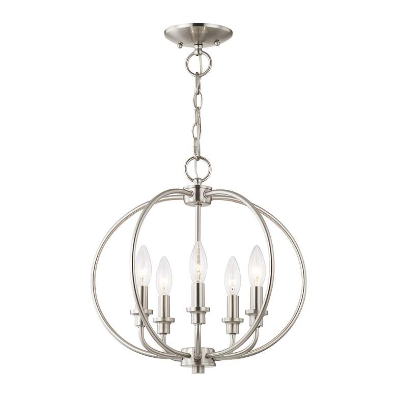 Image 5 5 Light Brushed Nickel Chain Lantern more views