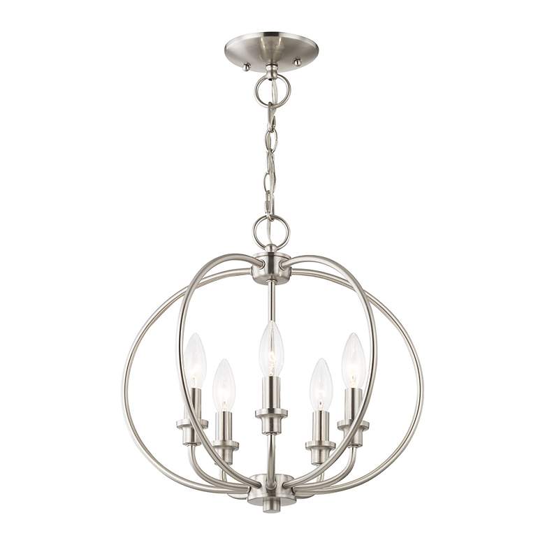 Image 6 5 Light Brushed Nickel Chain Lantern more views