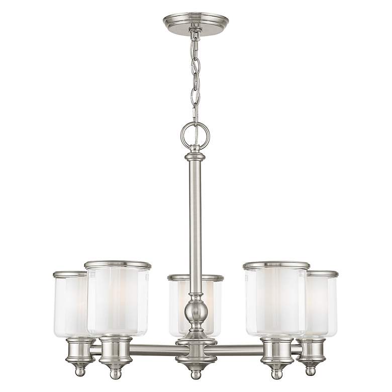 Image 4 5 Light Brushed Nickel Chandelier more views