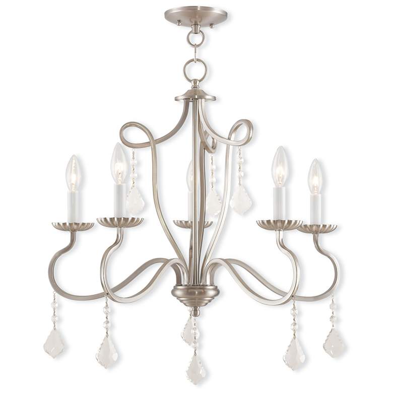 Image 1 5 Light Brushed Nickel Chandelier