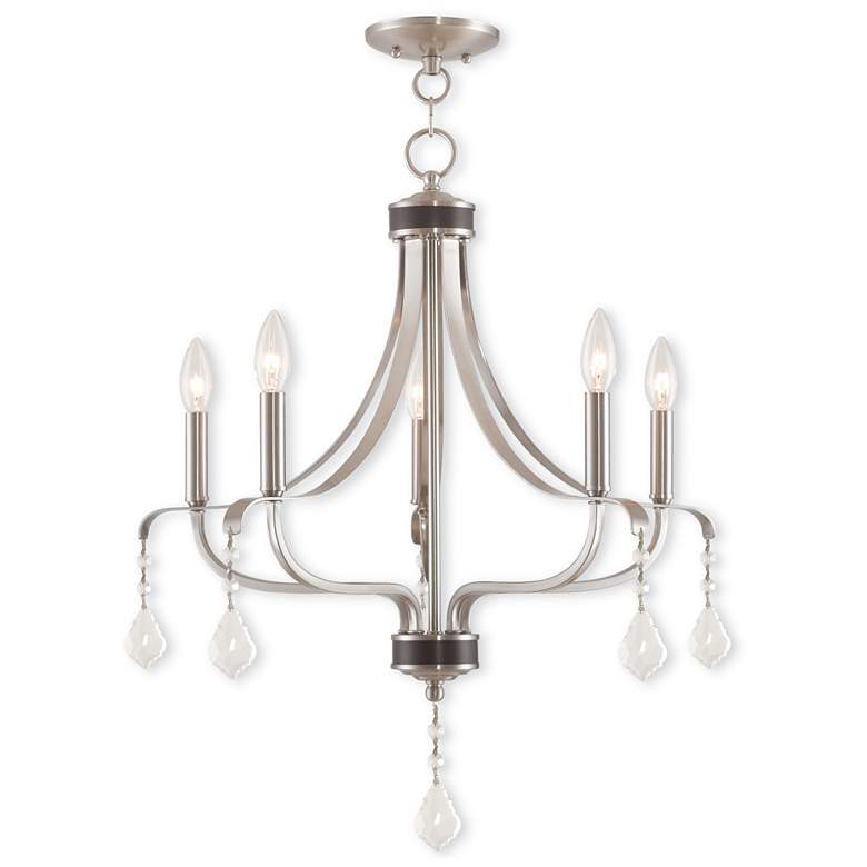 Image 1 5 Light Brushed Nickel Chandelier