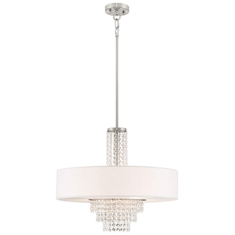 Image 1 5 Light Brushed Nickel Chandelier