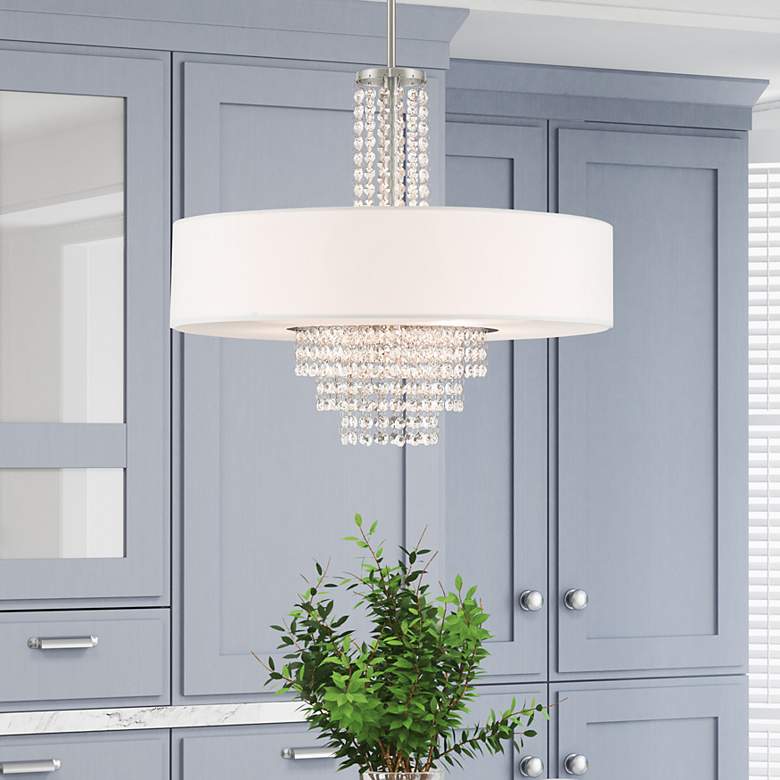 Image 1 5 Light Brushed Nickel Chandelier