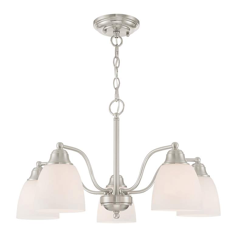 Image 4 5 Light Brushed Nickel Convertible Dinette Chandelier/Ceiling Mount more views