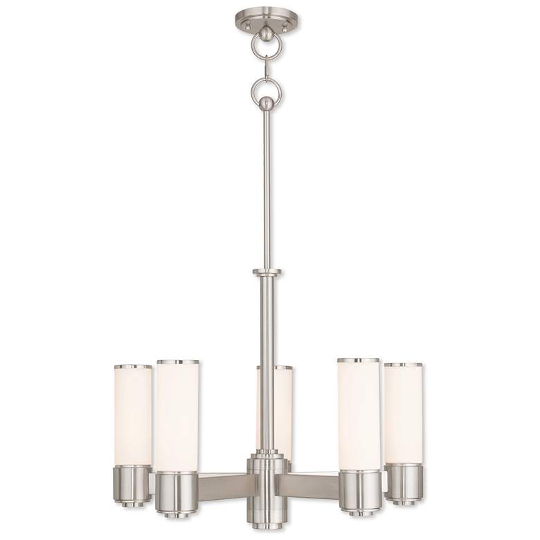 Image 1 5 Light Brushed Nickel Dinette Chandelier