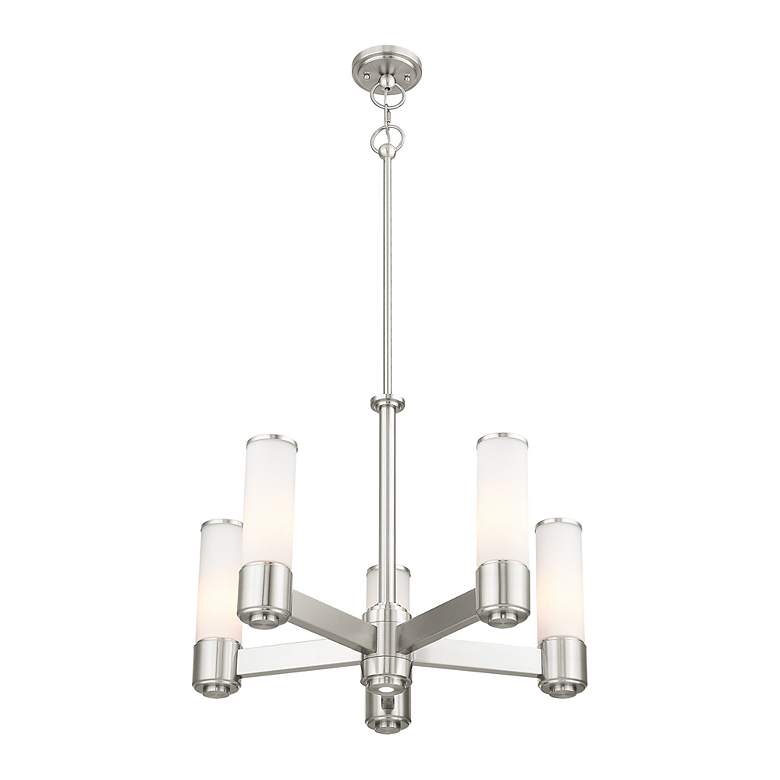 Image 5 5 Light Brushed Nickel Dinette Chandelier more views