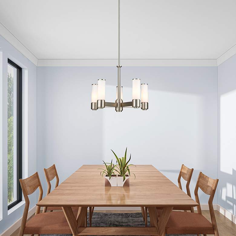 Image 6 5 Light Brushed Nickel Dinette Chandelier more views