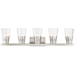 5 Light Brushed Nickel Large Vanity Sconce