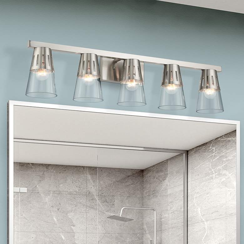 Image 1 5 Light Brushed Nickel Large Vanity Sconce