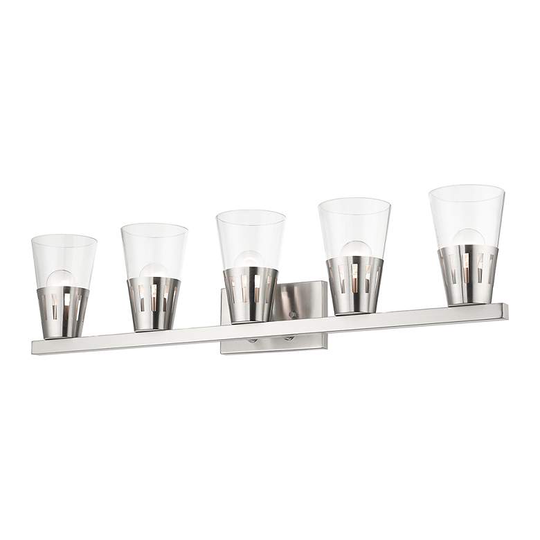 Image 7 5 Light Brushed Nickel Large Vanity Sconce more views