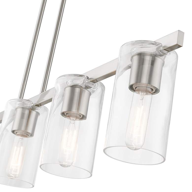 Image 6 5 Light Brushed Nickel Linear Chandelier more views