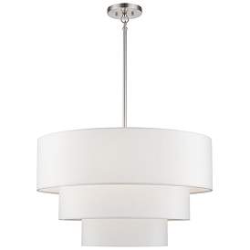 Image1 of 5 Light Brushed Nickel Medium Pendant Chandelier