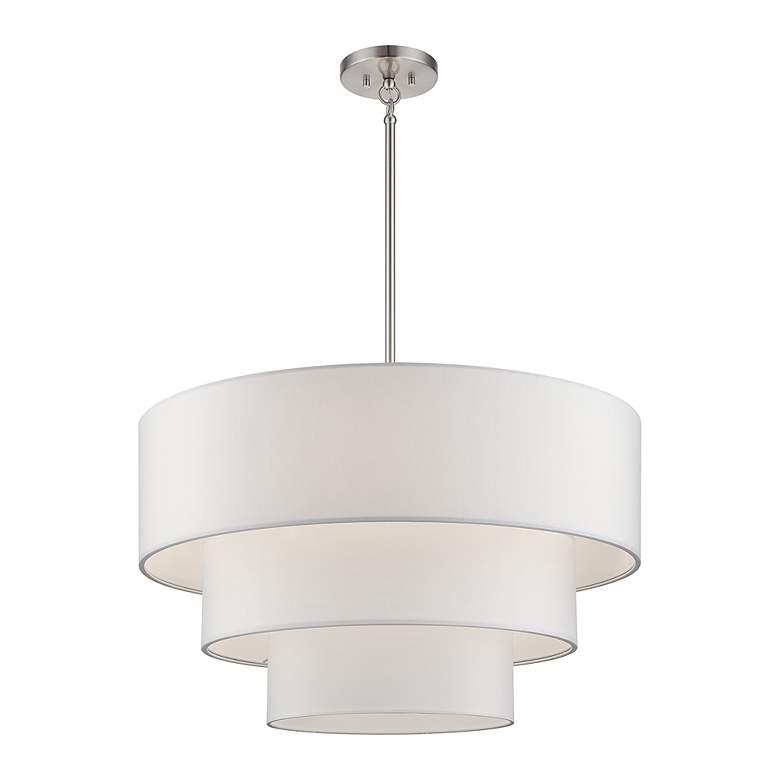 Image 3 5 Light Brushed Nickel Medium Pendant Chandelier more views