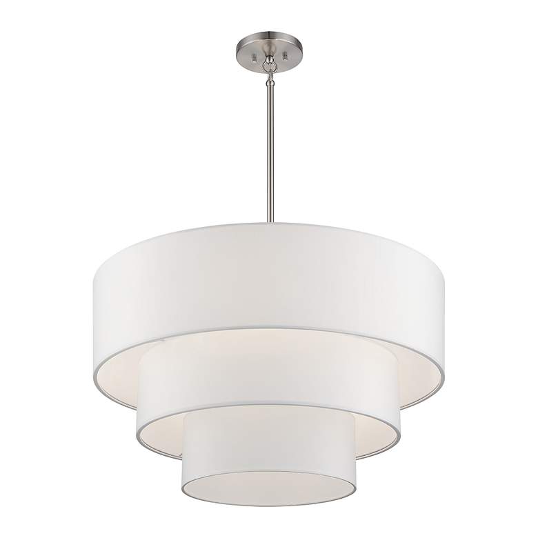 Image 4 5 Light Brushed Nickel Medium Pendant Chandelier more views