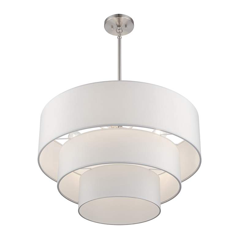 Image 5 5 Light Brushed Nickel Medium Pendant Chandelier more views