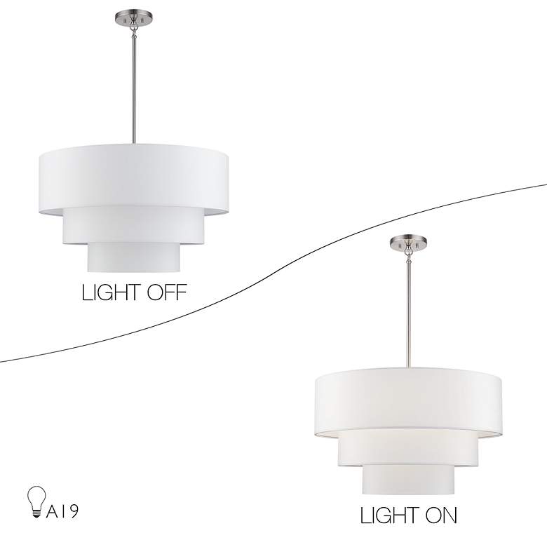 Image 7 5 Light Brushed Nickel Medium Pendant Chandelier more views