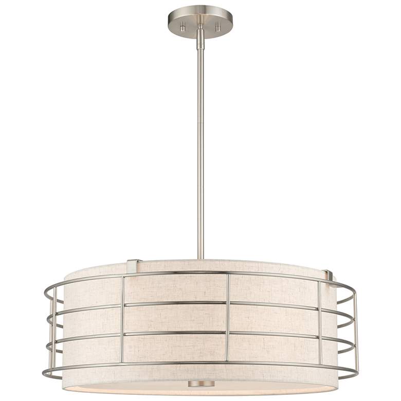 Image 1 5 Light Brushed Nickel Pendant Chandelier