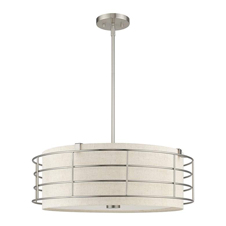 Image 3 5 Light Brushed Nickel Pendant Chandelier more views