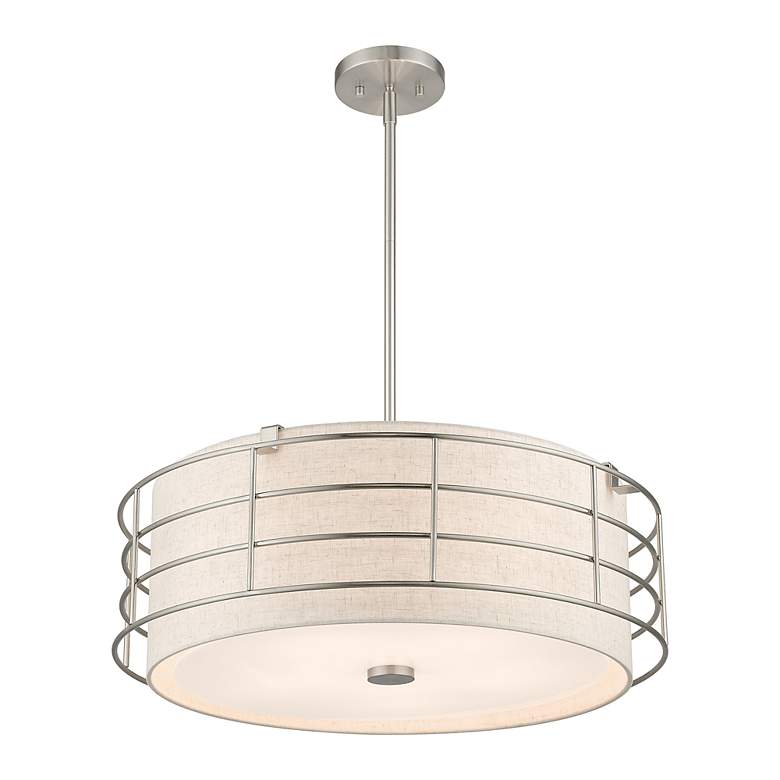 Image 5 5 Light Brushed Nickel Pendant Chandelier more views