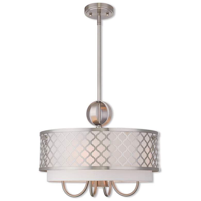 Image 1 5 Light Brushed Nickel Pendant Chandelier